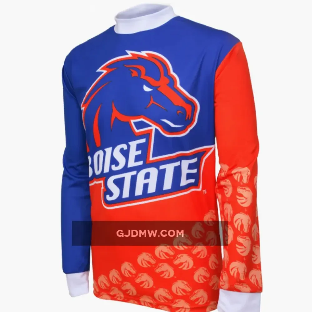 NCAA Boise State Broncos BSU Mountain Long Sleeve MTB Bike Cycling Jerseys