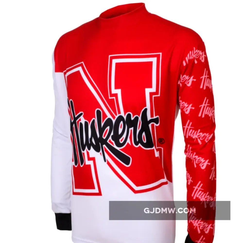 NCAA UNL or NU University of Nebraska–Lincoln Nebraska Cornhuskers Mountain Long Sleeve Bike MTB Cycling Jerseys