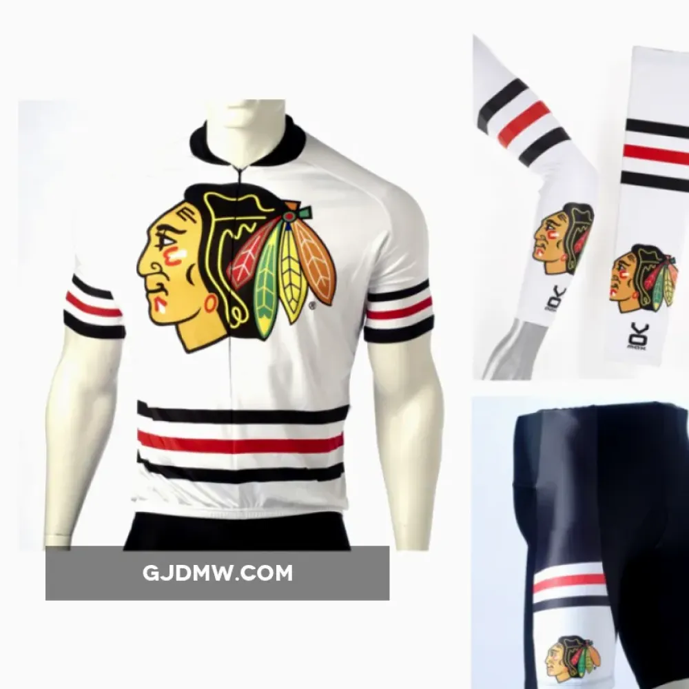 NHL Chicago Blackhawks Cycling Jerseys Bib Shorts Arm Warmers