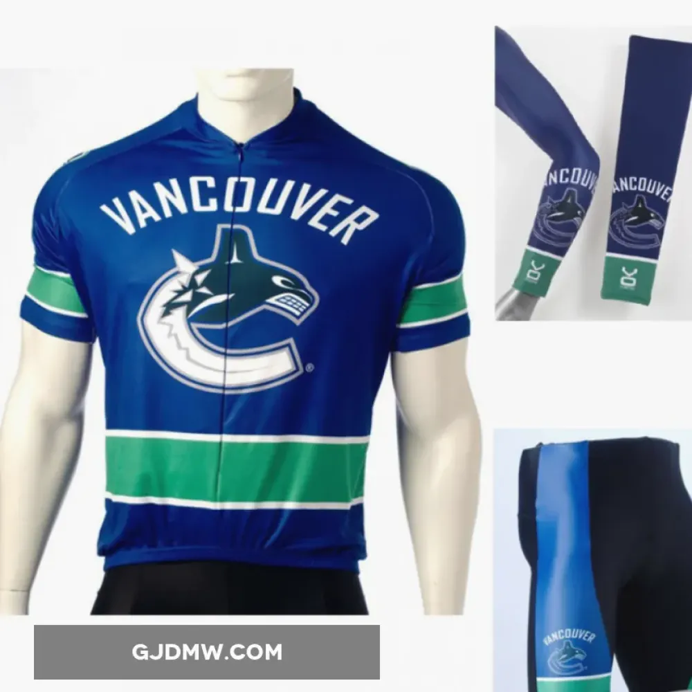NHL Vancouver Canucks Cycling Jerseys Bib Shorts Arm Warmers