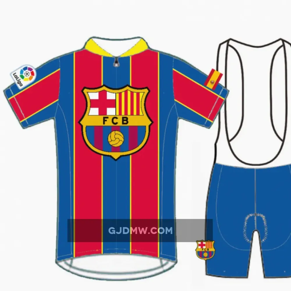 FC BARCELONA Short Sleeve Cycling Jerseys bib shorts kit