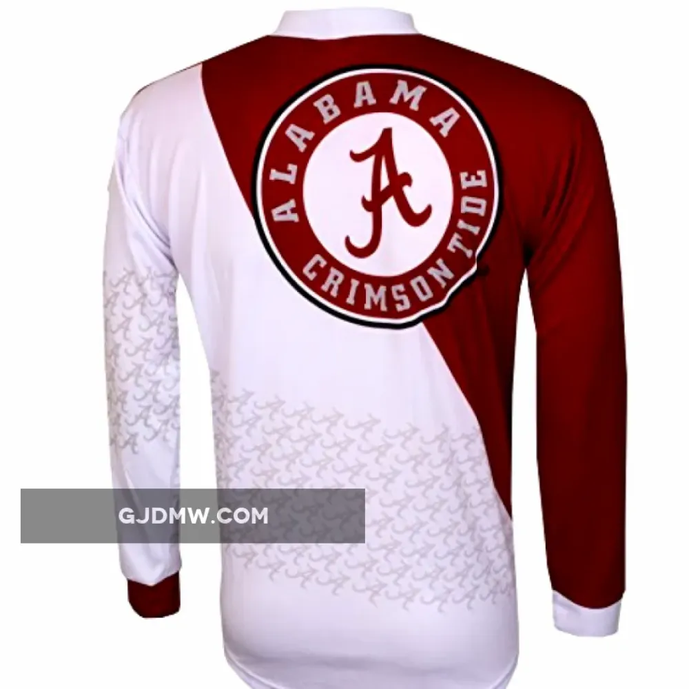 NCAA UA University of Alabama Crimson Tide Mountain Long Sleeve Bike MTB Cycling Jerseys