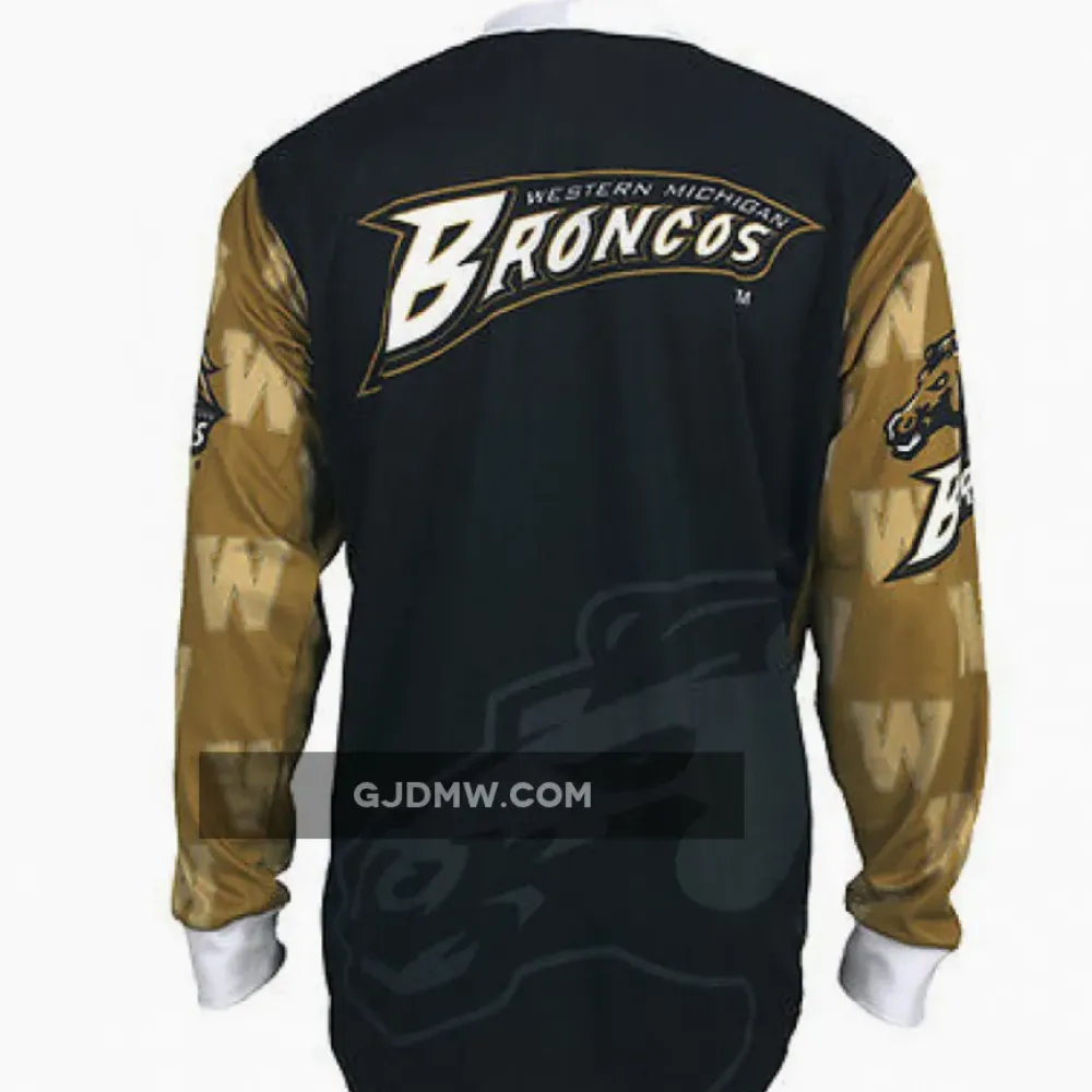 NCAA WMU Western Michigan University Broncos Mountain Long Sleeve Bike MTB Cycling Jerseys